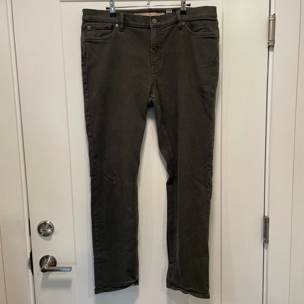 Banana Republic Mens Traveler Pants Slim Fit Charcoal Grey Stretch 36x29 1726